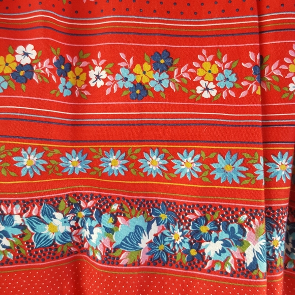 Vintage 1970's 1980's Cotton Floral Polka Dot Sundress - Picture 4 of 8